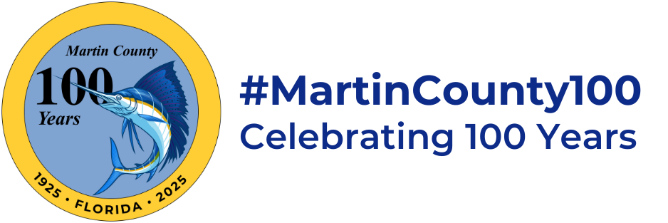Martin County, Florida 100 Years Centennial Seal 1925 to 2025. #MartinCounty100 Celebrating 100 Years.
